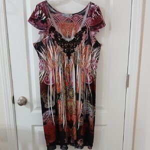 Unity World Wear Multicolor Paisley Midi Dress